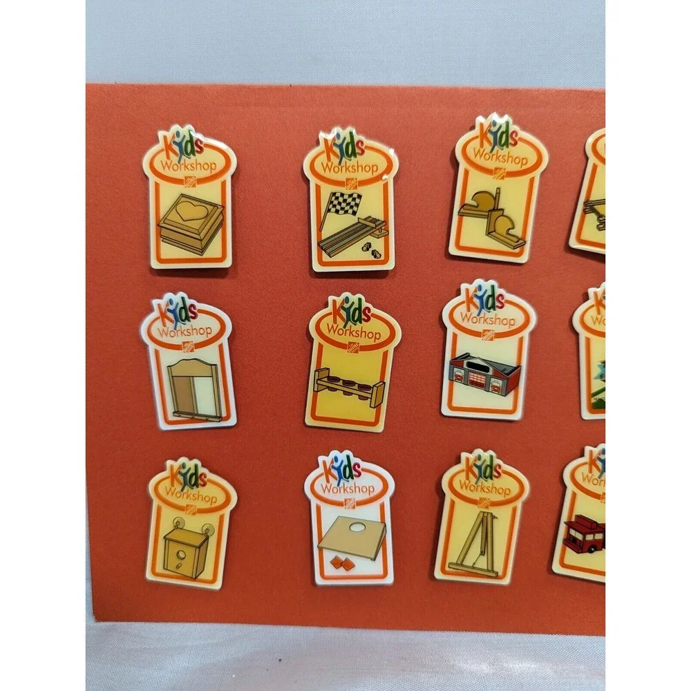 17 PCS HOME DEPOT KIDS WORKSHOP PINS with Pinbacks COLLECTABLES W/Superbowl